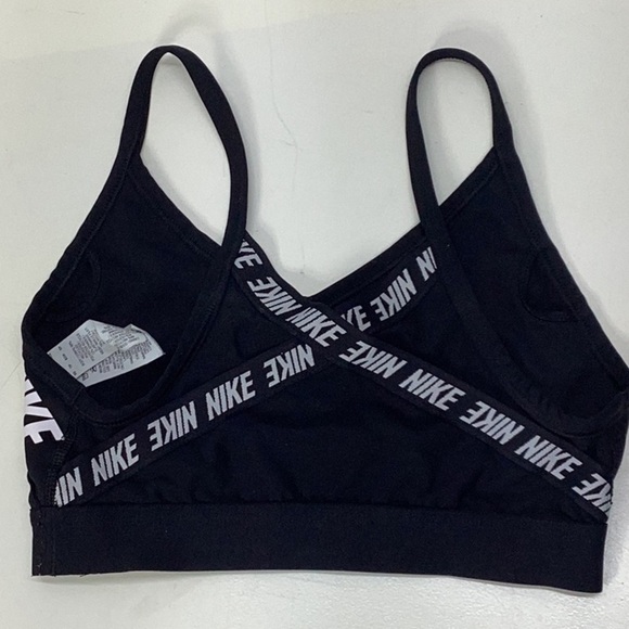 Nike Black Sports Bra with V-Neck and Elastic Band - Picture 2 of 6